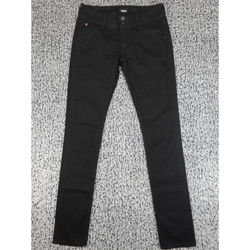 Hudson Collin Flap Skinny Jeans Womens 25 Black Excellent Low Rise NW422ZAV